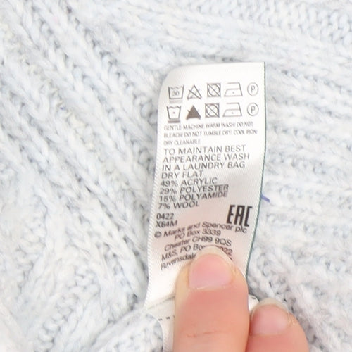 Marks and Spencer Women’s Grey Chunky Knit Open Cardigan Size L