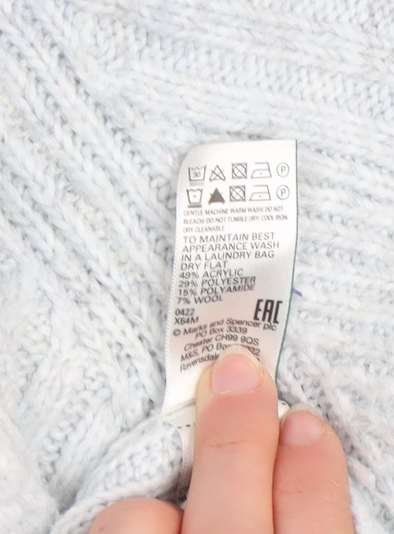 Marks and Spencer Women’s Grey Chunky Knit Open Cardigan Size L