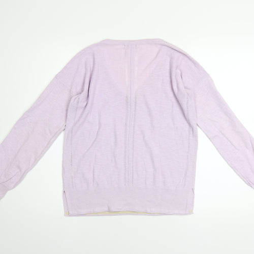 White Stuff Women’s Purple V-Neck Knit Jumper UK 10