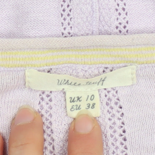 White Stuff Women’s Purple V-Neck Knit Jumper UK 10