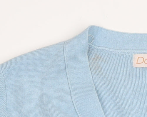 Daxon Women Blue Acrylic V-Neck Long Sleeve Button Cardigan Size 18/20