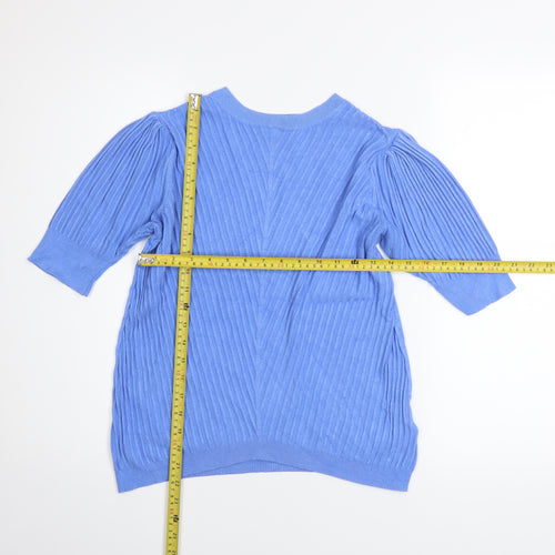 Marks and Spencer Women’s Blue 3/4 Sleeve Knit Tunic Top Size 14