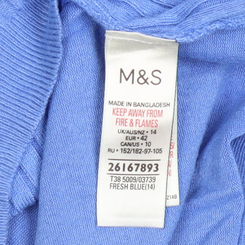 Marks and Spencer Women’s Blue 3/4 Sleeve Knit Tunic Top Size 14