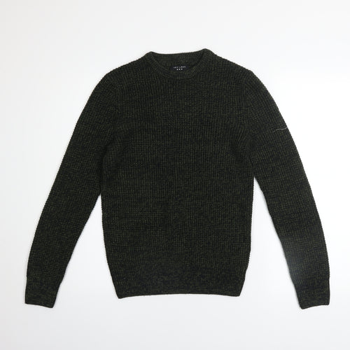 New Look Men Green Chunky-Knit Crew Neck Jumper XS