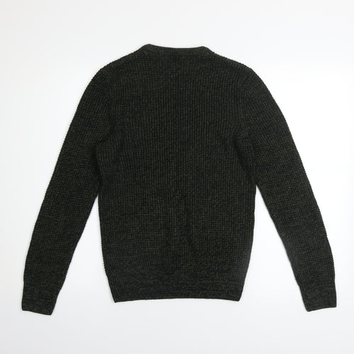 New Look Men Green Chunky-Knit Crew Neck Jumper XS