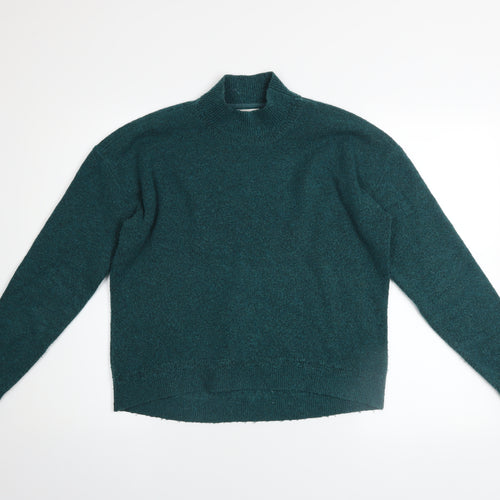 Fat Face Women Green Mock Neck Knit Jumper Size 10