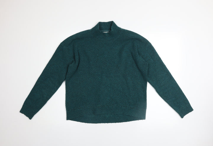 Fat Face Women Green Mock Neck Knit Jumper Size 10