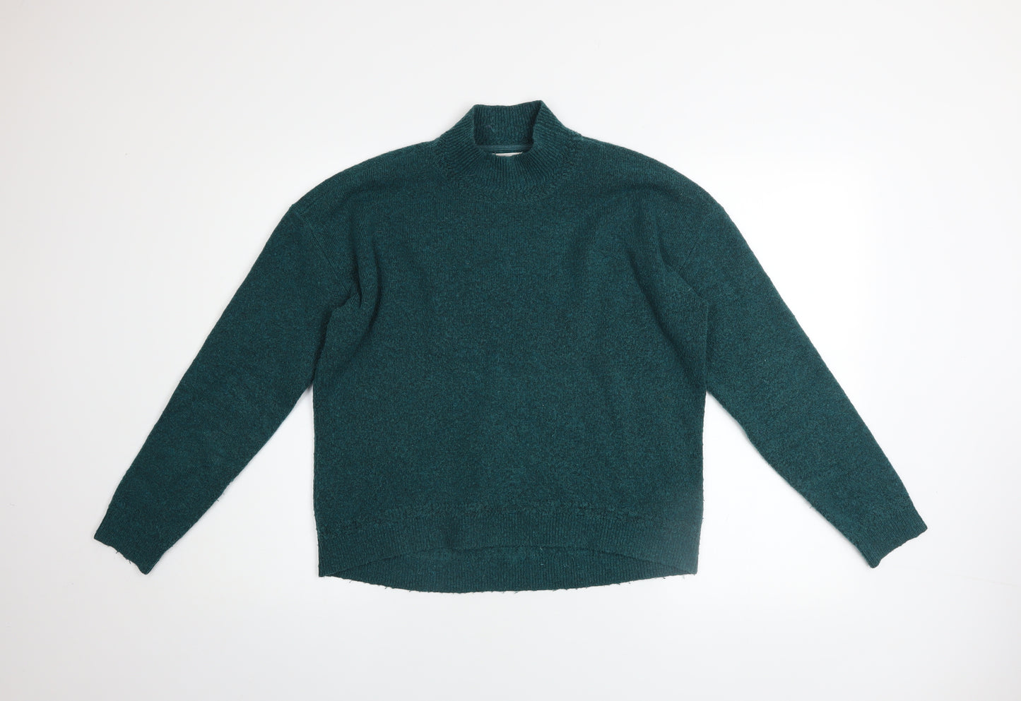 Fat Face Women Green Mock Neck Knit Jumper Size 10
