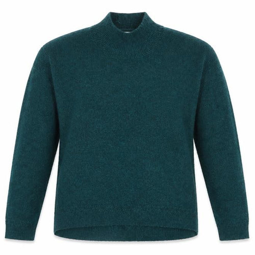 Fat Face Women Green Mock Neck Knit Jumper Size 10