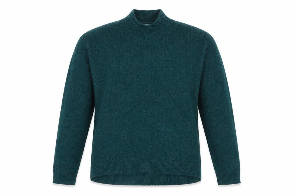 Fat Face Women Green Mock Neck Knit Jumper Size 10