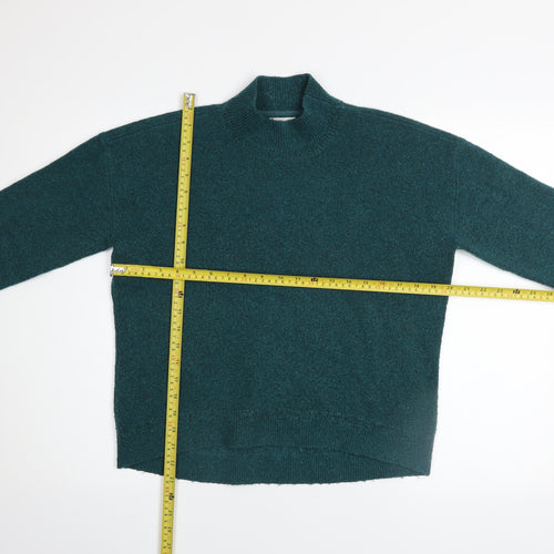 Fat Face Women Green Mock Neck Knit Jumper Size 10