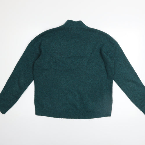 Fat Face Women Green Mock Neck Knit Jumper Size 10