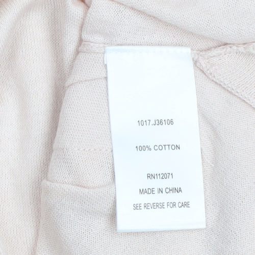 Jigsaw Women’s Beige Cotton Crew Neck Ruffle Hem Jumper Size S