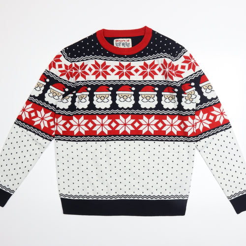 Men’s Large Multicoloured Christmas Santa Fair Isle Jumper