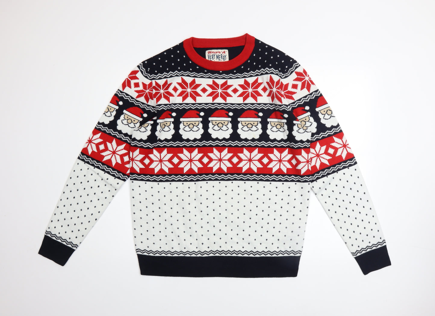 Men’s Large Multicoloured Christmas Santa Fair Isle Jumper
