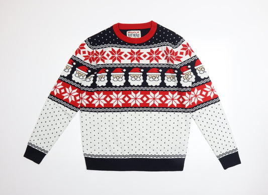 Men’s Large Multicoloured Christmas Santa Fair Isle Jumper