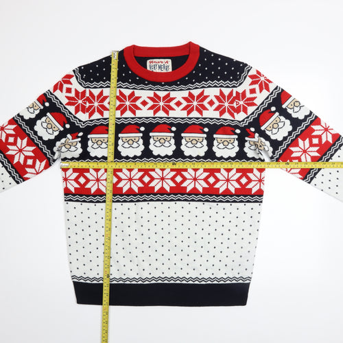 Men’s Large Multicoloured Christmas Santa Fair Isle Jumper