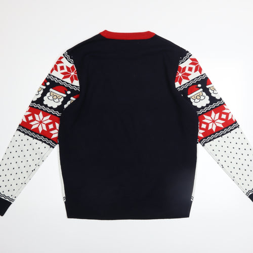 Men’s Large Multicoloured Christmas Santa Fair Isle Jumper