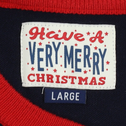 Men’s Large Multicoloured Christmas Santa Fair Isle Jumper