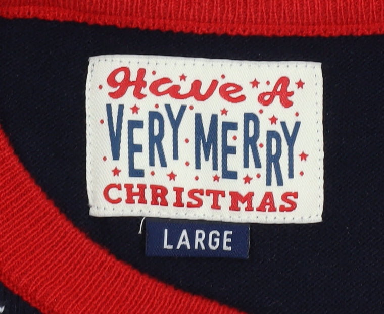 Men’s Large Multicoloured Christmas Santa Fair Isle Jumper