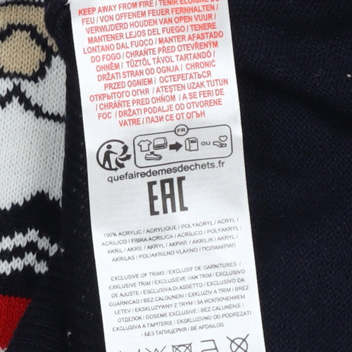 Men’s Large Multicoloured Christmas Santa Fair Isle Jumper