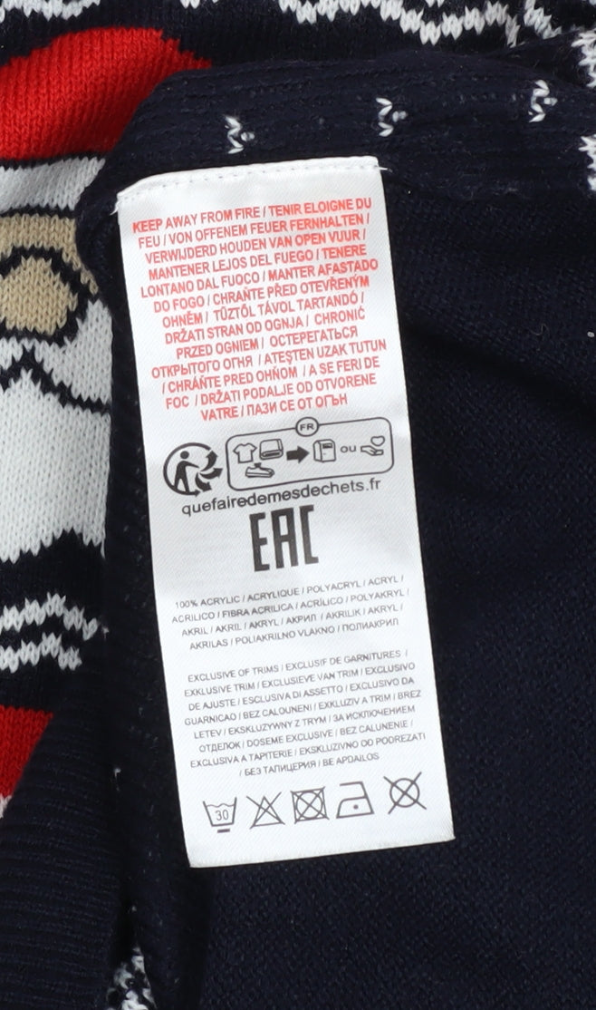 Men’s Large Multicoloured Christmas Santa Fair Isle Jumper