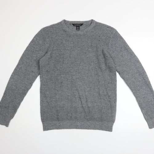 Cedar Wood State Men's Grey XS Crew Neck Waffle Knit Pullover Jumper