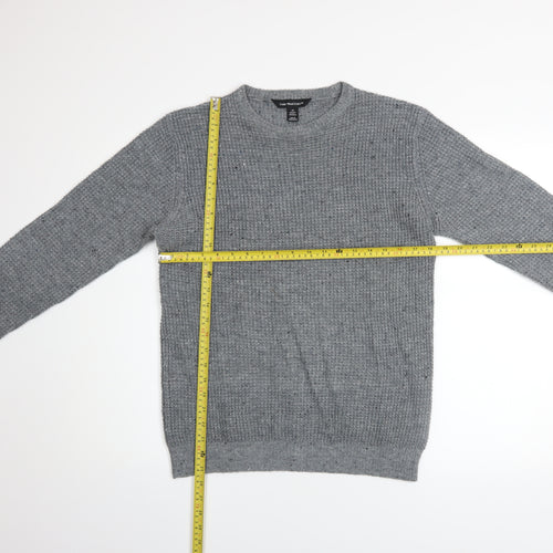 Cedar Wood State Men's Grey XS Crew Neck Waffle Knit Pullover Jumper