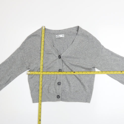 Hollister Womens Grey Cardigan XXS Cotton Nylon Viscose Knit
