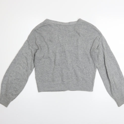 Hollister Womens Grey Cardigan XXS Cotton Nylon Viscose Knit