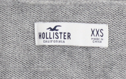 Hollister Womens Grey Cardigan XXS Cotton Nylon Viscose Knit