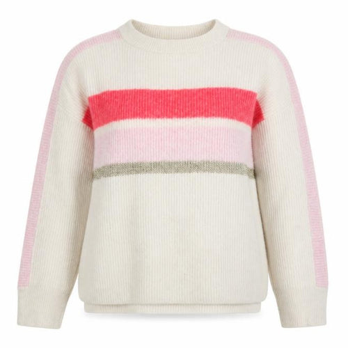 Mint Velvet Women’s Cream Pink Striped Crew Neck Knitted Jumper M
