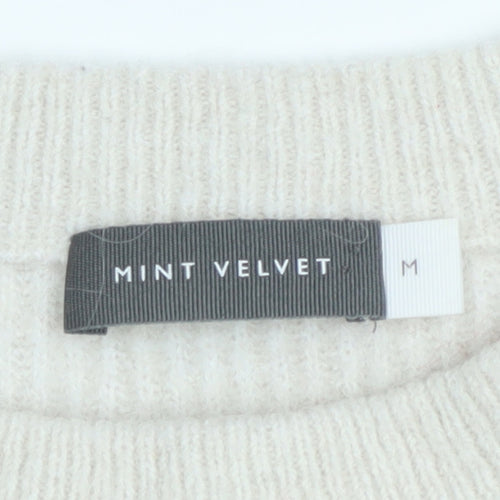 Mint Velvet Women’s Cream Pink Striped Crew Neck Knitted Jumper M