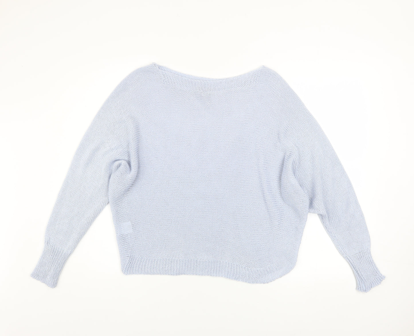 Nina Murati Women Blue Open-Knit Lightweight Pullover Jumper S