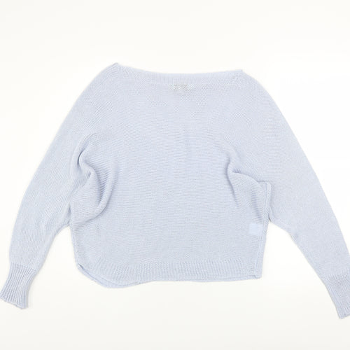 Nina Murati Women Blue Open-Knit Lightweight Pullover Jumper S