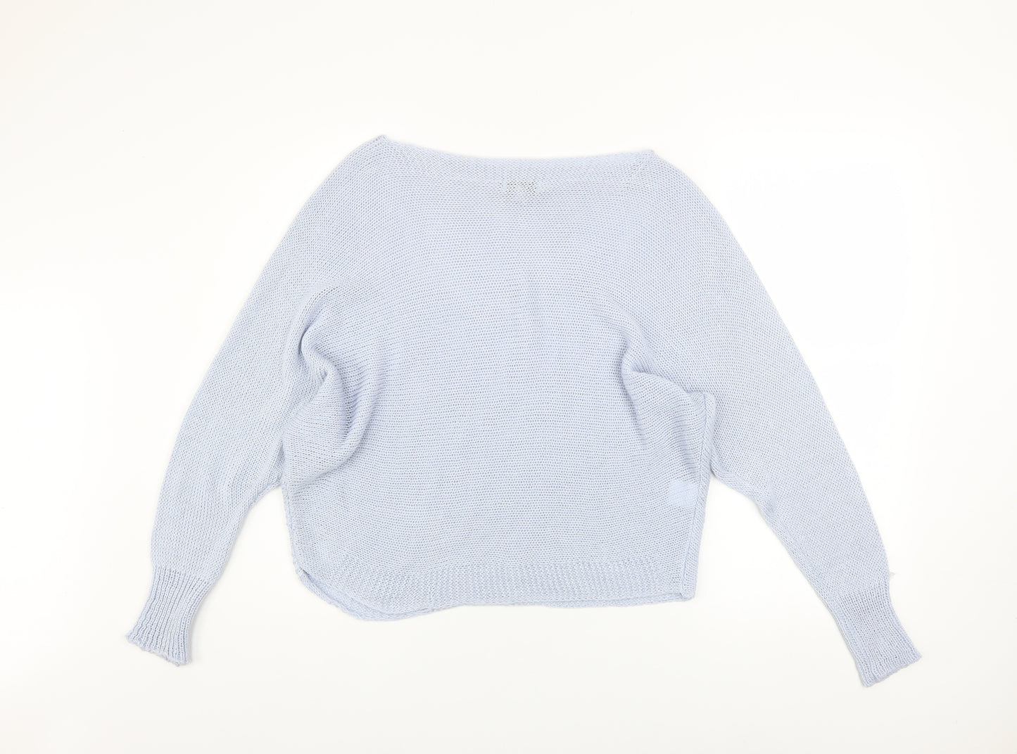 Nina Murati Women Blue Open-Knit Lightweight Pullover Jumper S