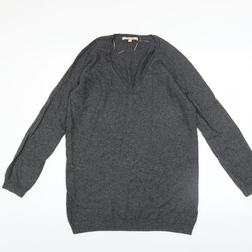 Next Women’s Grey V-Neck Long Sleeve Pullover Jumper Size 12