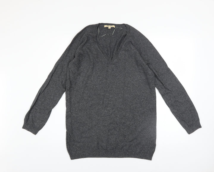 Next Women’s Grey V-Neck Long Sleeve Pullover Jumper Size 12
