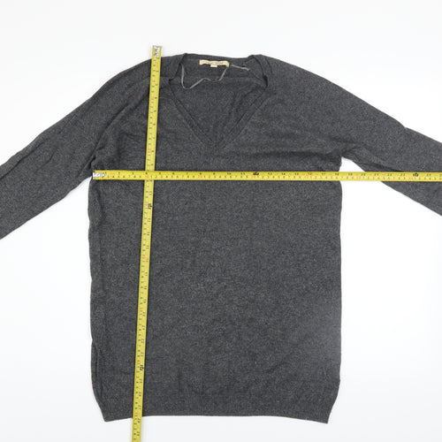 Next Women’s Grey V-Neck Long Sleeve Pullover Jumper Size 12