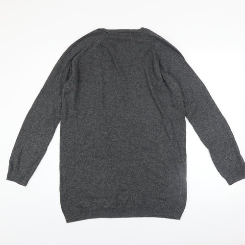 Next Women’s Grey V-Neck Long Sleeve Pullover Jumper Size 12