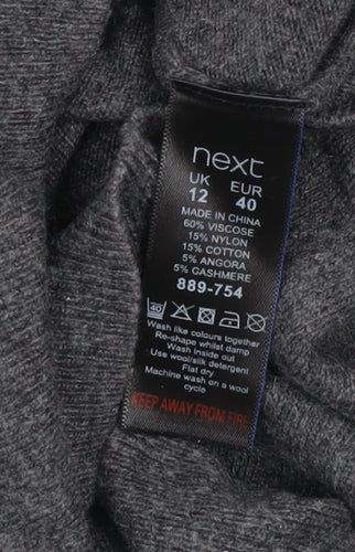 Next Women’s Grey V-Neck Long Sleeve Pullover Jumper Size 12