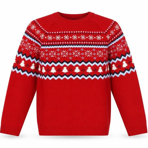 Burton Menswear London Men's Red Fair Isle Christmas Jumper M