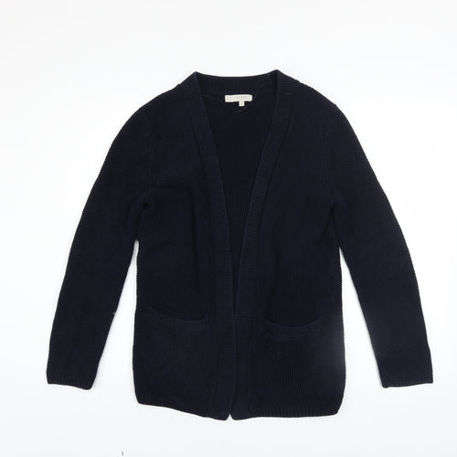 Hobbs Women’s Blue Cotton Knit Long Sleeve Open Cardigan XS