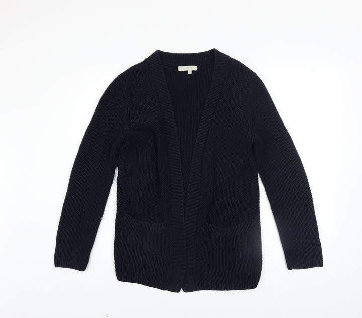 Hobbs Women’s Blue Cotton Knit Long Sleeve Open Cardigan XS