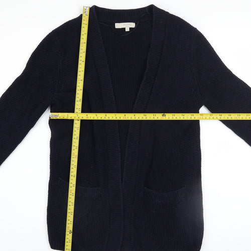 Hobbs Women’s Blue Cotton Knit Long Sleeve Open Cardigan XS