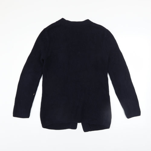 Hobbs Women’s Blue Cotton Knit Long Sleeve Open Cardigan XS