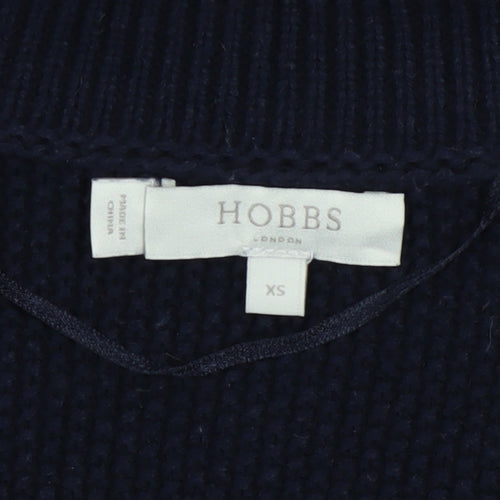Hobbs Women’s Blue Cotton Knit Long Sleeve Open Cardigan XS