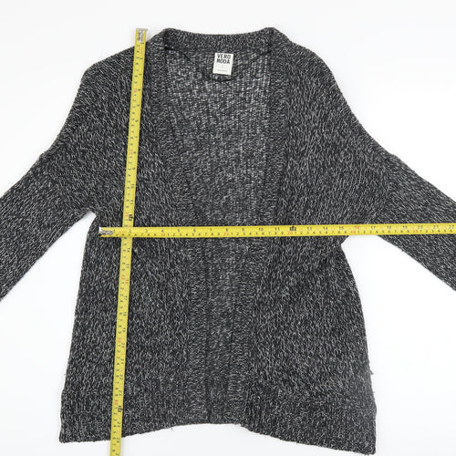 Vero Moda Women's Grey Knit Open Front Long Sleeve Cardigan Size S