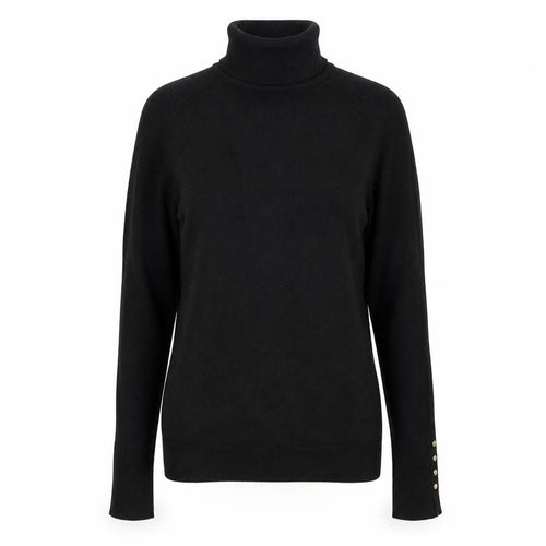 Zara Women Black Roll Neck Slim Fit Knit Jumper Size 8