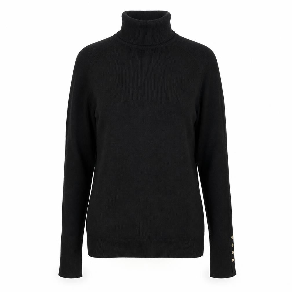 Zara Women Black Roll Neck Slim Fit Knit Jumper Size 8